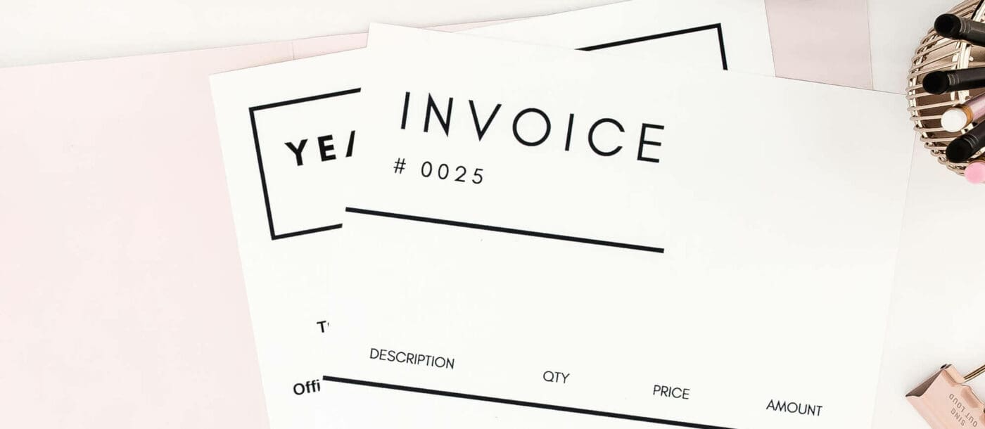 5 Authentic Ways to Price Your Coaching Services - Image of a document labeled "Invoice"