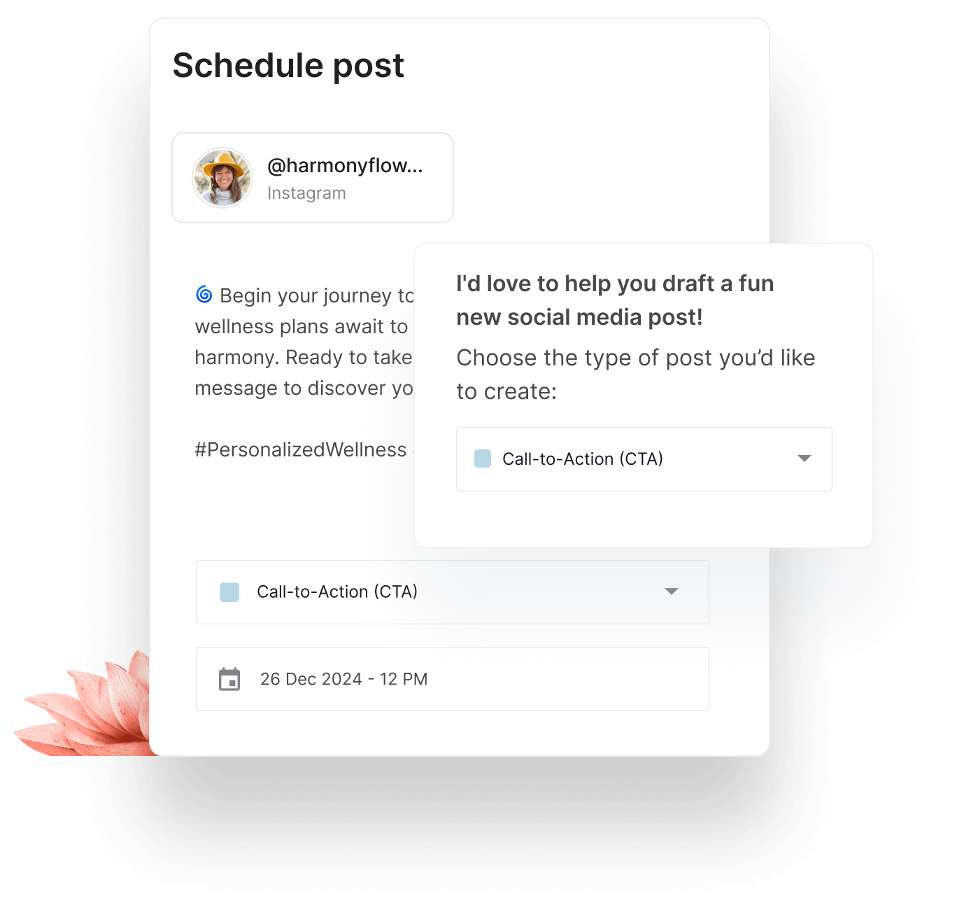 Preview of how to schedule a post in guidely